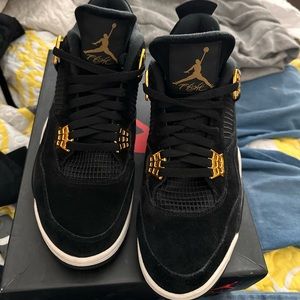 Jordan royalty 4’s black suede